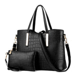 Ensemble Sac à Main Femme Effet Crocodile – 2 Pièces