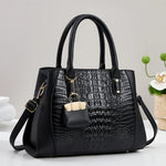 SAC A MAIN AVEC SACOCHE - A EFFET CROCO