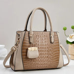 Sac à Main Femme Chic – Effet Crocodile & Pendentif